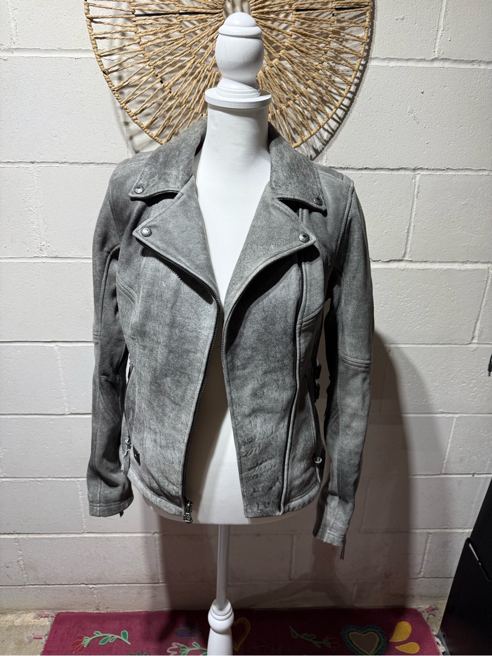 Harley-Davidson Gray Biker Leather Jacket